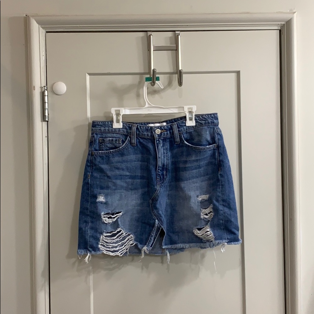 Flying Monkey Distressed Jean Skirt